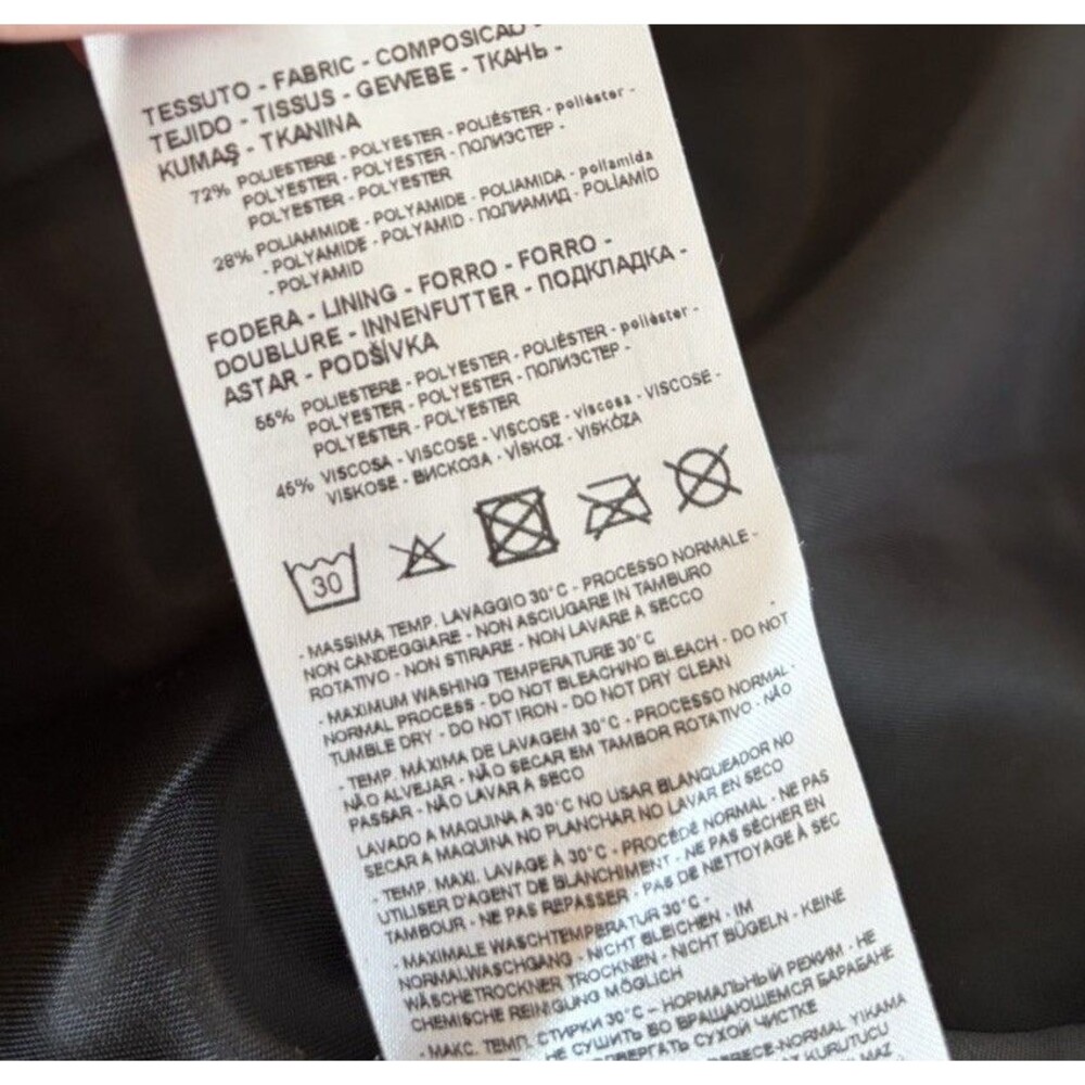 Armani Exchange AX Women’s Black Faux Fur Coat Jacket Size L Oversized Menswear - Picture 7 of 7